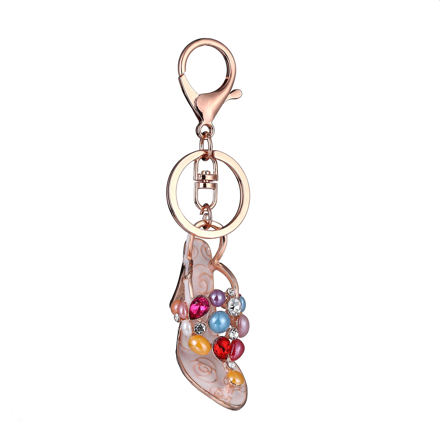 Wholesale Pearl High Heels Metal Keychains